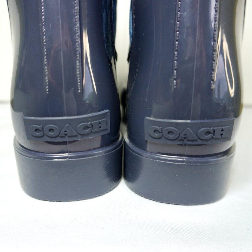 Coach Rivington Blue Rain Booties Ankle Boots Outdoor Garden Work Shoes New Sz 8 - Picture 5 of 10